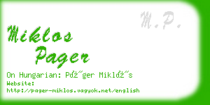 miklos pager business card